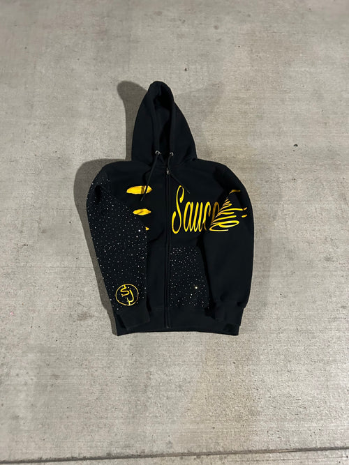 Signature Rhinestone Zip-Up Hoodie
