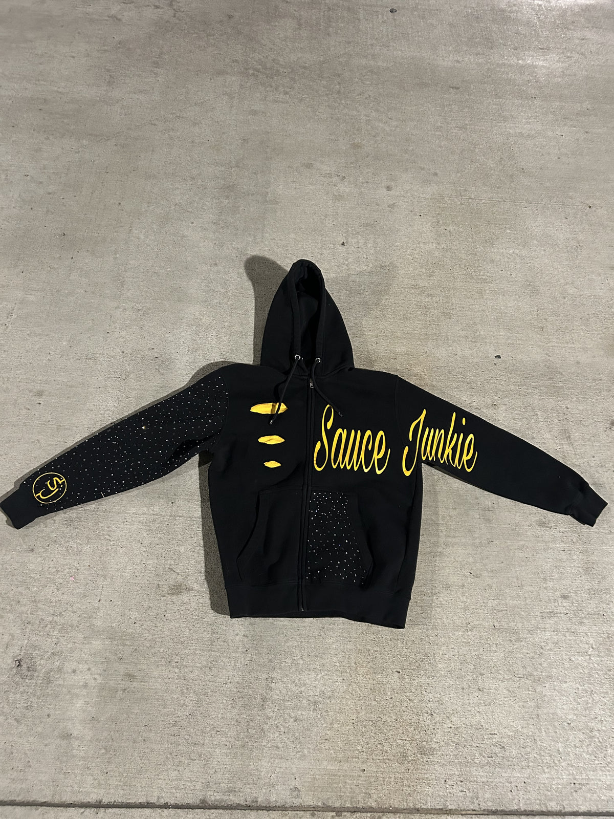 Signature Rhinestone Zip-Up Hoodie